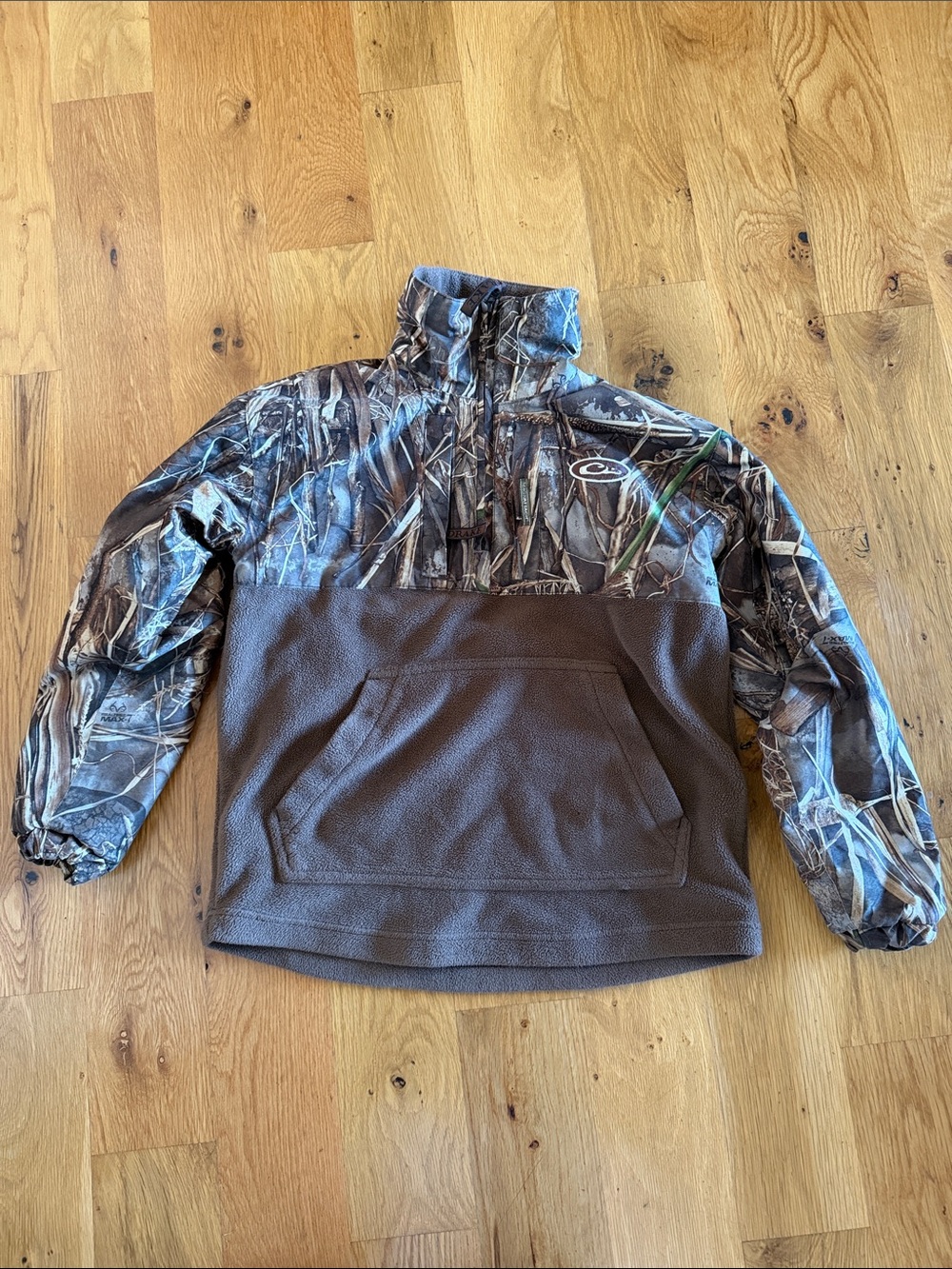 Drake Realtree Camouflage and Brown Kids Pullover Jacket